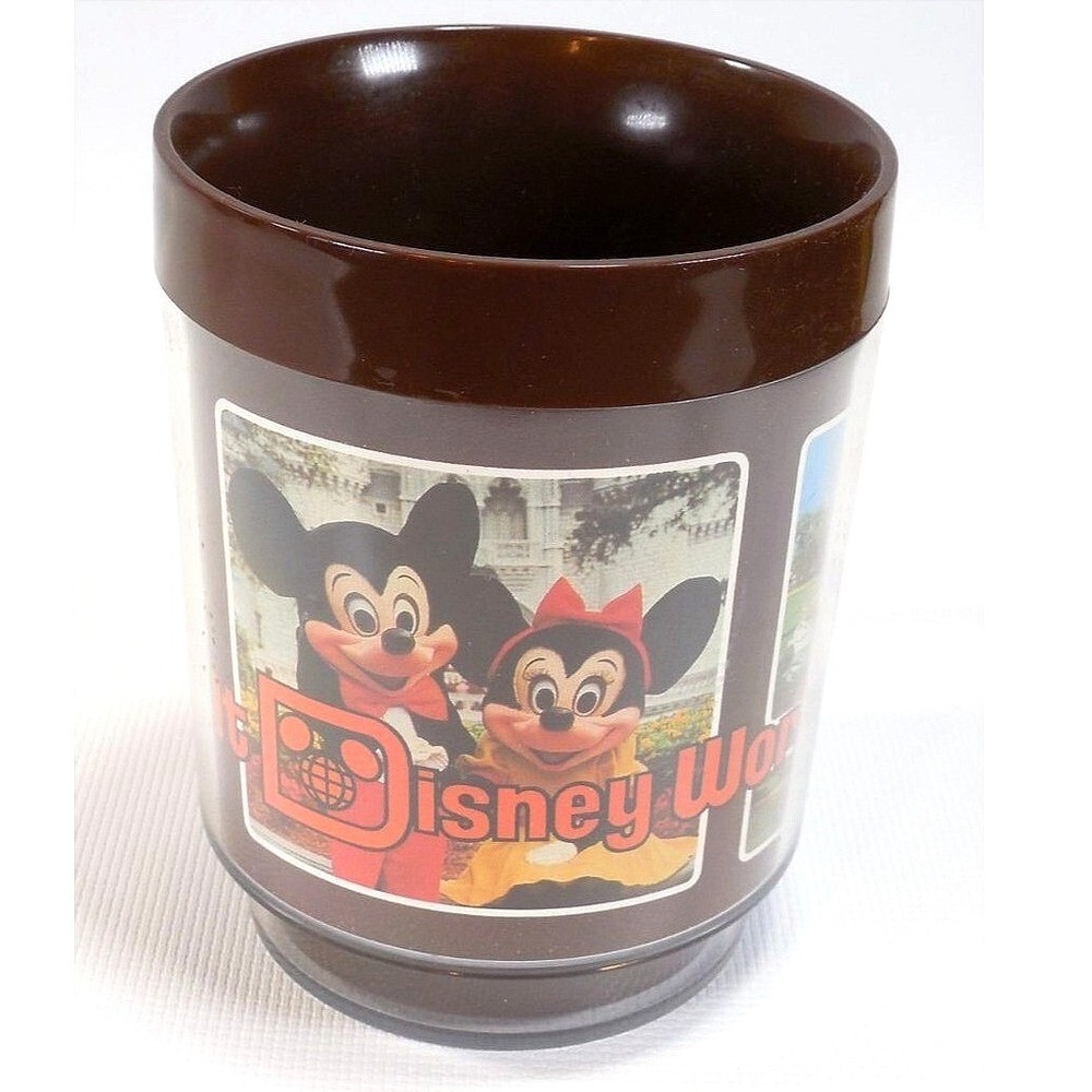 Vintage 1970s Walt Disney World Thermo Serv Brown Insulated Mug Collectible